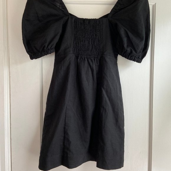 New w/ Tags! MINKPINK Linen Mini Dress, Black, X SMALL - Picture 5 of 7